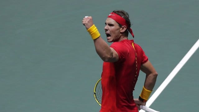 Freut sich über seinen Sieg im Match gegen den Russen Karen Chatschanow: Rafael Nadal.