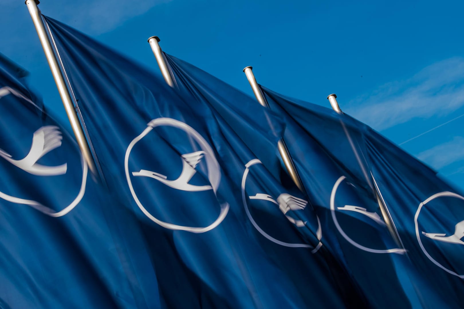 Fahnen mit dem Lufthansa-Logo: In dem Tarifkonflikt geht es unter anderem um Spesen und Zulagen für die Flugbegleiter. Fahnen mit dem Lufthansa-Logo: In dem Tarifkonflikt geht es unter anderem um Spesen und Zulagen für die Flugbegleiter.