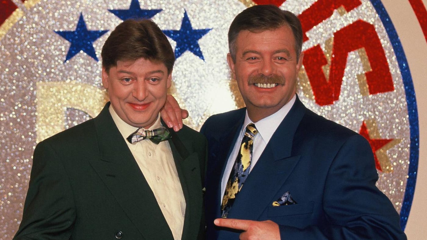 Walter Freiwald und Harry Wijnvoord: Das Foto wurde 1993 im Rahmen der Game-Show "Der Preis ist heiß" aufgenommen.