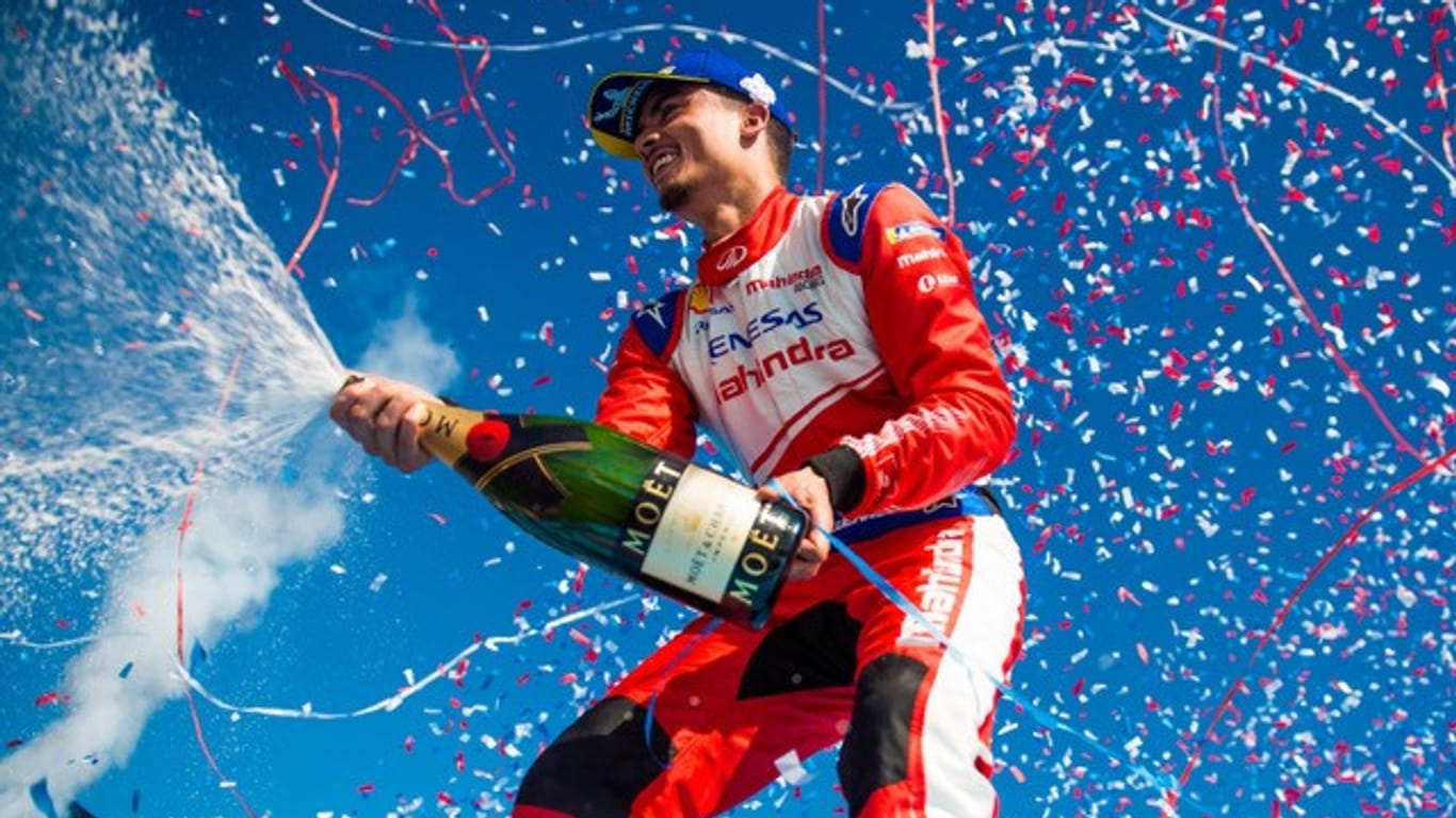 Fährt seit 2018 für das Mahindra-Team in der Formel E: Pascal Wehrlein – hier bei seinem zweiten Platz nach dem Rennen in Santiago de Chile.