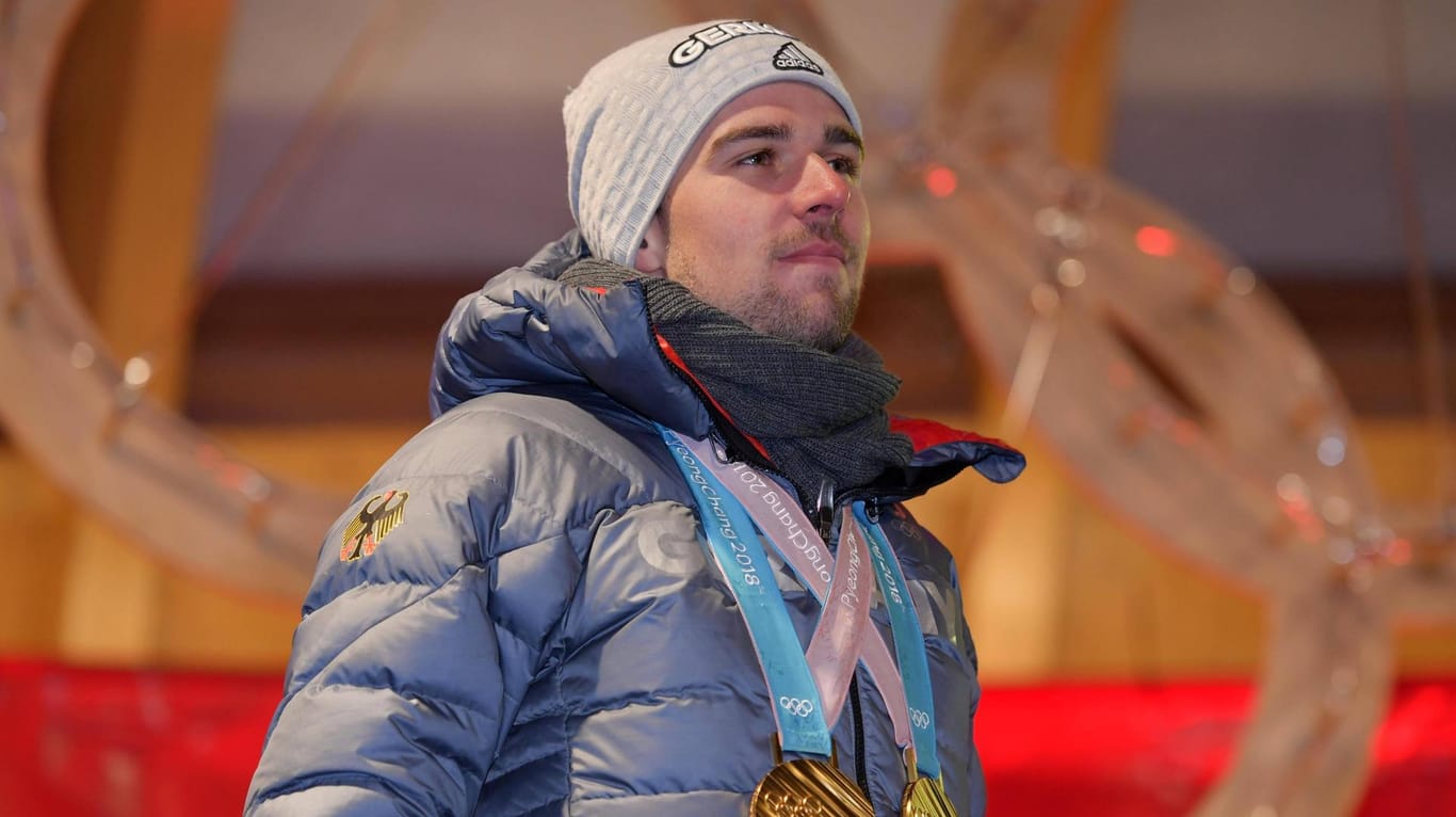 Johannes Rydzek holte bei den Olympischen Spielen 2018 Gold von der Großschanze und im Teamwettbewerb.