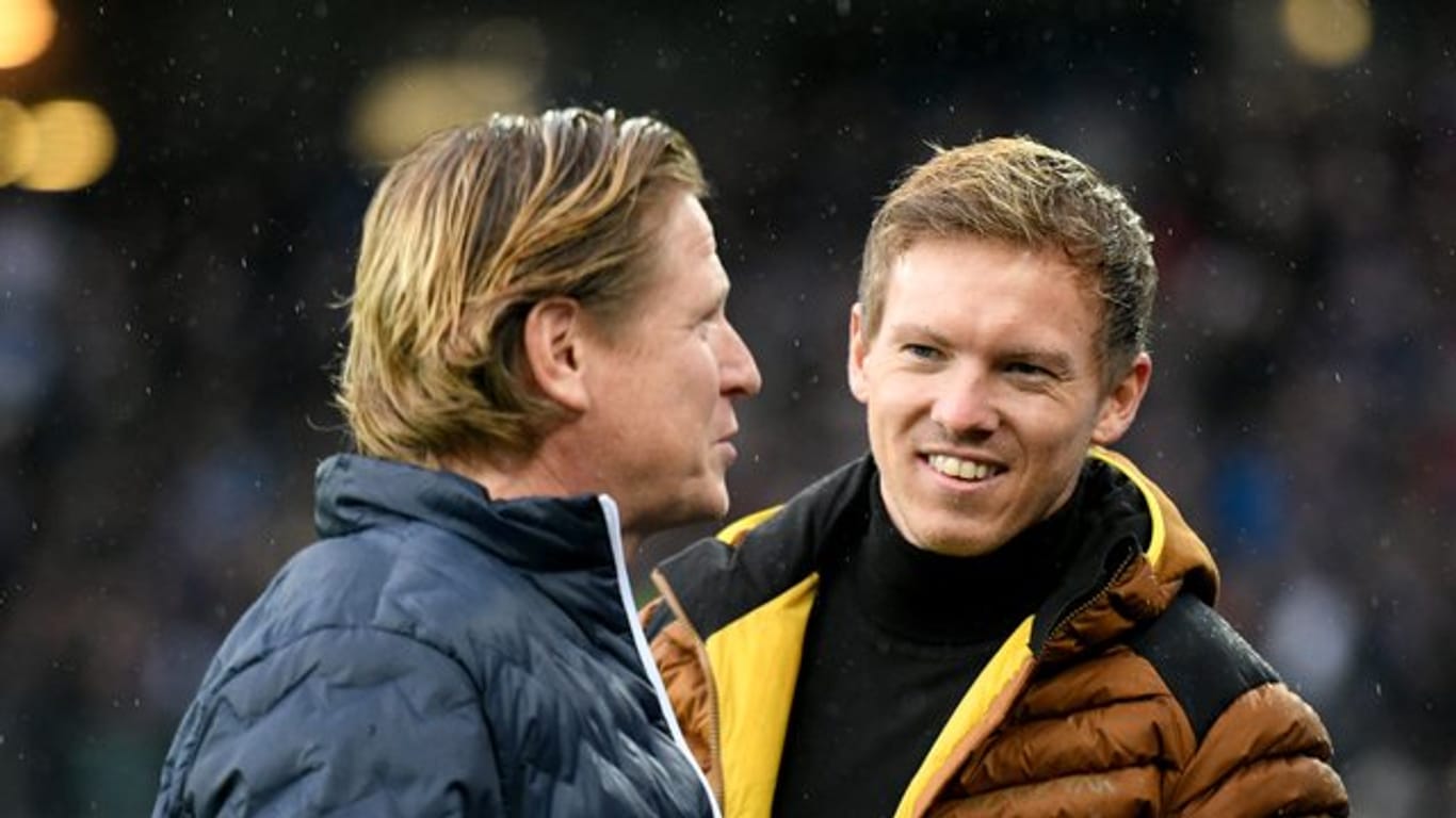 Arbeiteten in Hoffenheim zusammen: Köln-Coach Manuel Gisdol (l) und Leipzigs Julian Nagelsmann.