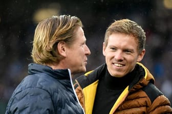 Arbeiteten in Hoffenheim zusammen: Köln-Coach Manuel Gisdol (l) und Leipzigs Julian Nagelsmann.