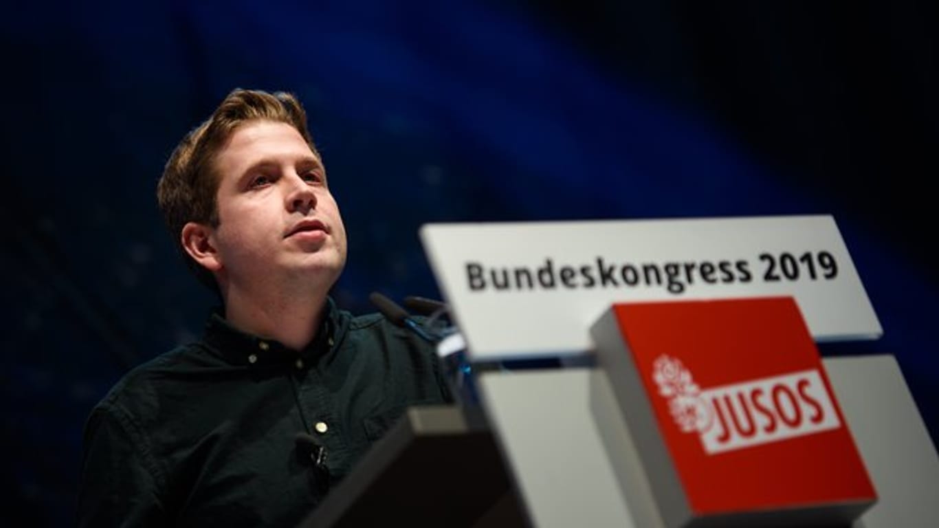 Juso-Chef Kevin Kühnert beim Bundeskongress der SPD-Jugendorganisation.