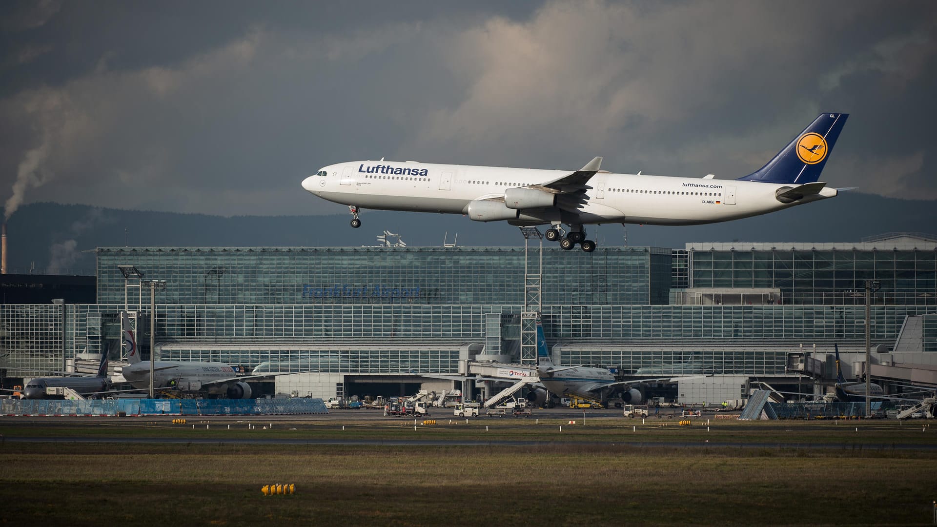 Maschine der Lufthansa im Landeanflug auf Frankfurt (Main): Eine 30-jährige IS-Anhängerin und ihre drei Kinder sind am Samstagabend mit Unterstützung des Auswärtigen Amtes in Deutschland angekommen.