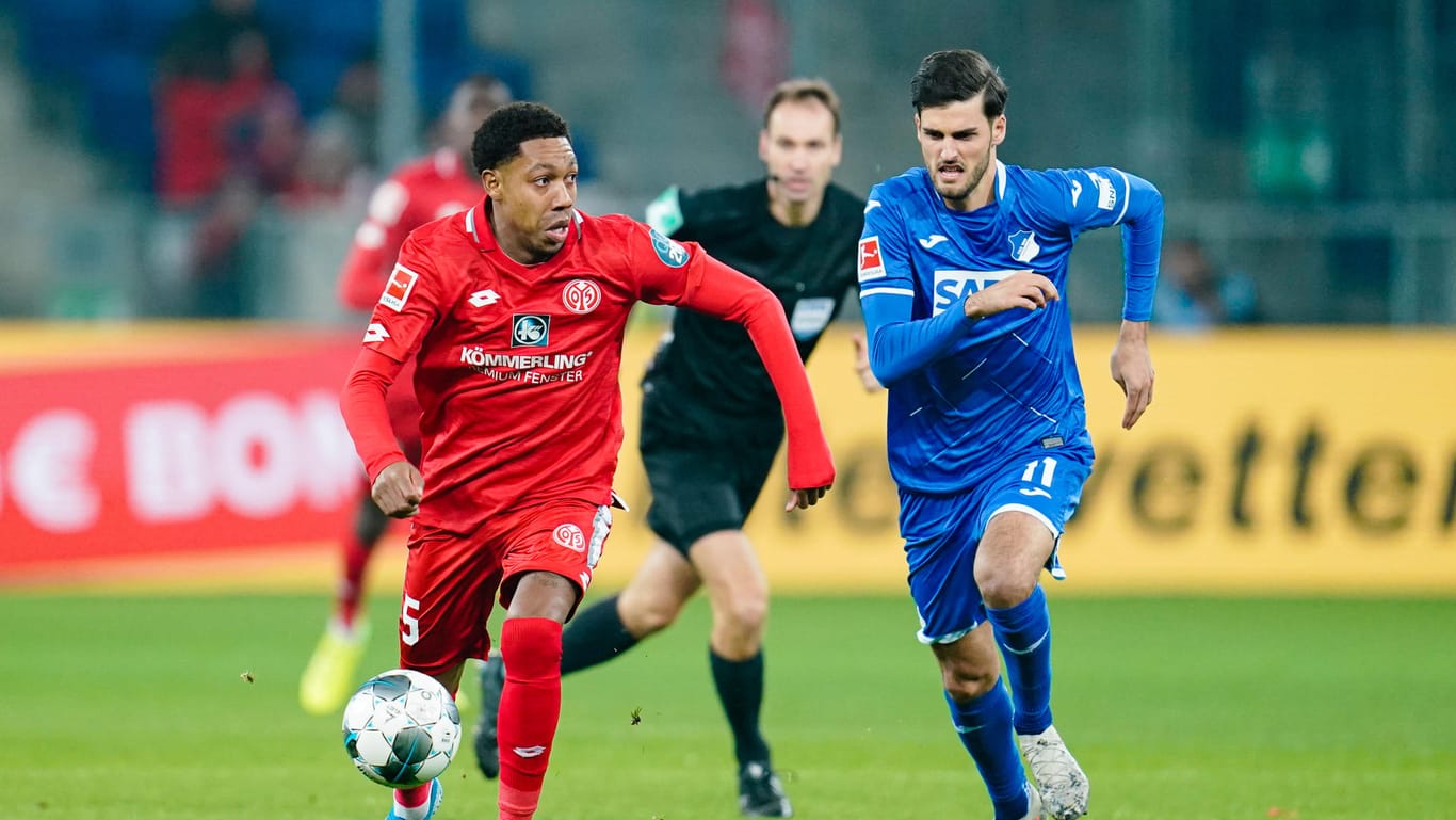 Vergab eine gute Torchance in der ersten Hälfte: Mainz-Spieler Jean-Paul Boetius gegen Hoffenheims Florian Grillitsch.