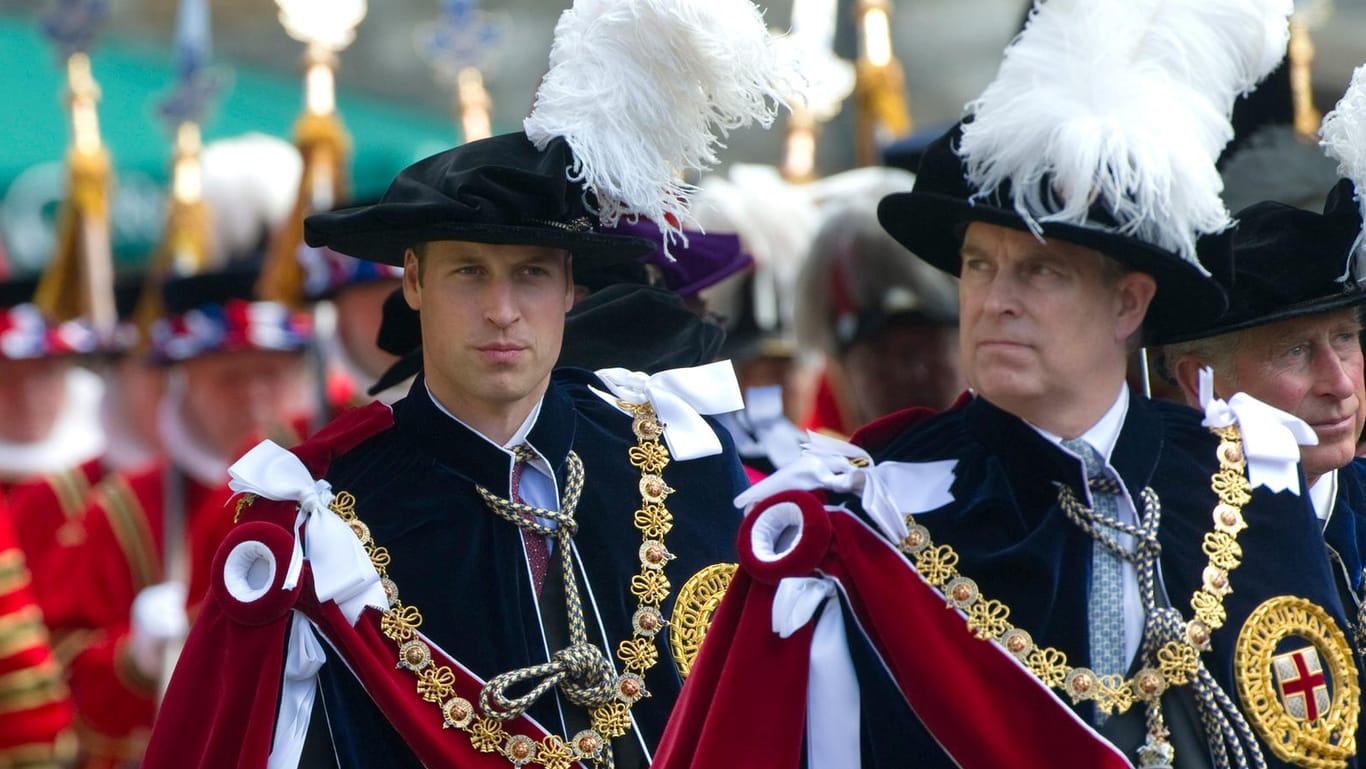 Archivbild einer Parade in Windsor: Prinz William (links) hat angeblich eine zentrale Rolle dabei gespielt, Prinz Andrew (rechts) von seinen royalen Pflichten zu entbinden.