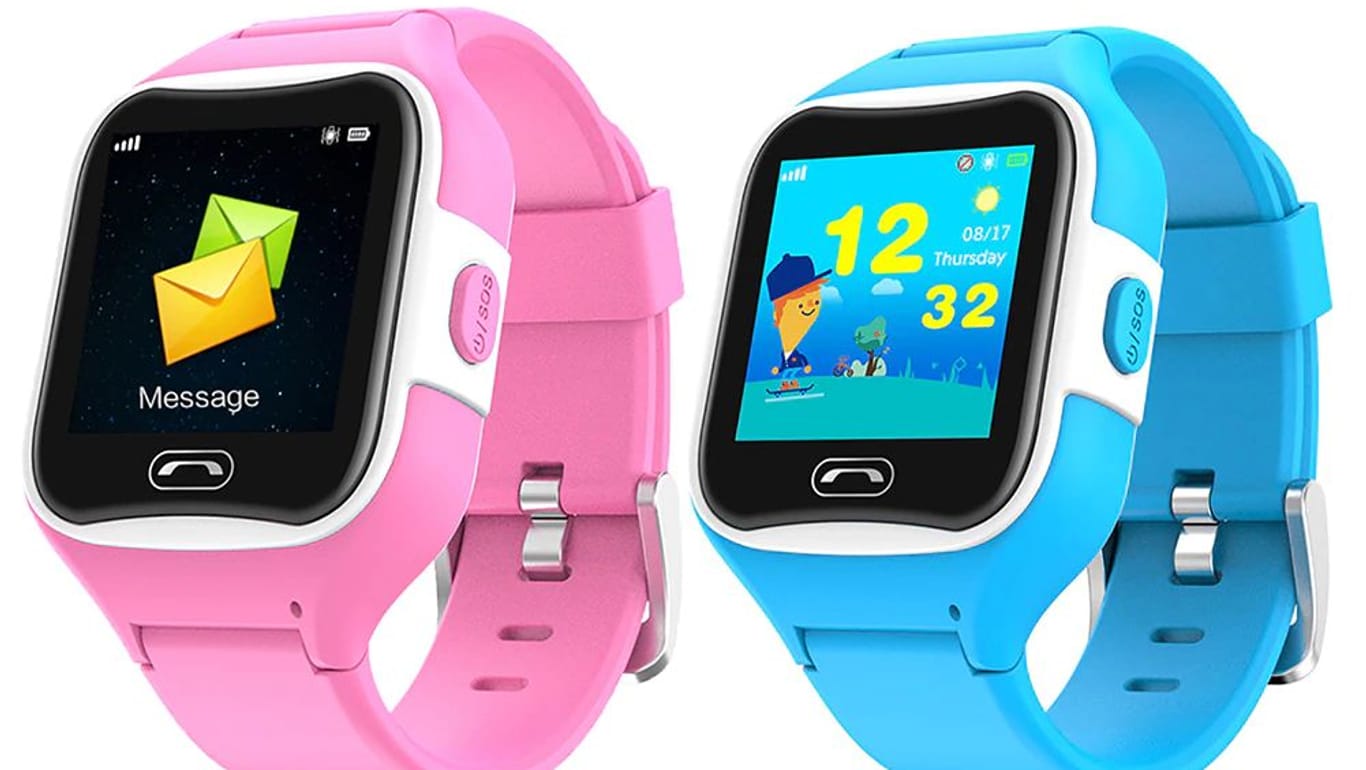 Eine rosafarbene und eine blaue Uhr: Die Kinder-Smartwatch SMA-WATCH-M2 wird unter verschiedenen Namen im Handel verkauft.