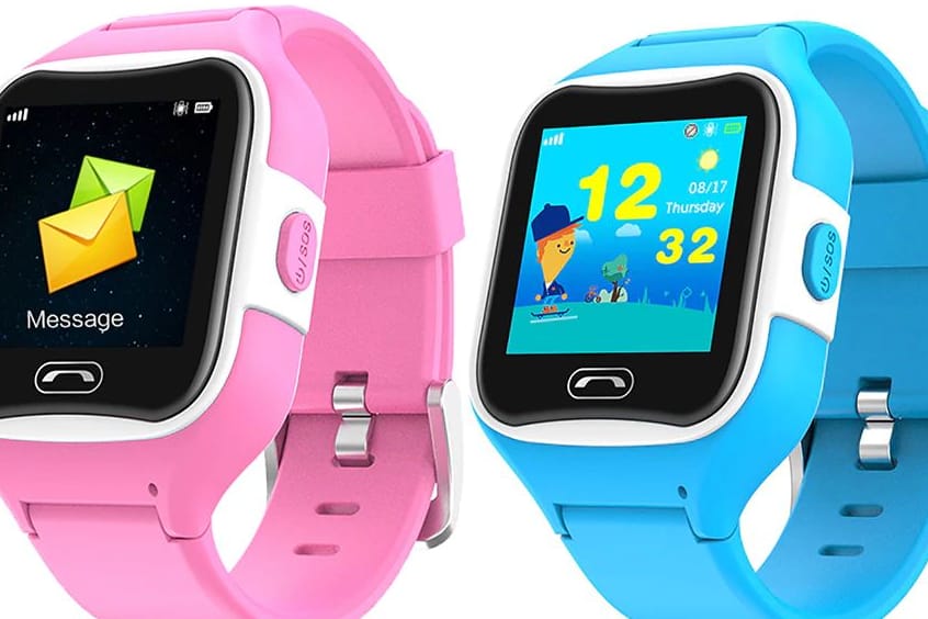 Eine rosafarbene und eine blaue Uhr: Die Kinder-Smartwatch SMA-WATCH-M2 wird unter verschiedenen Namen im Handel verkauft.