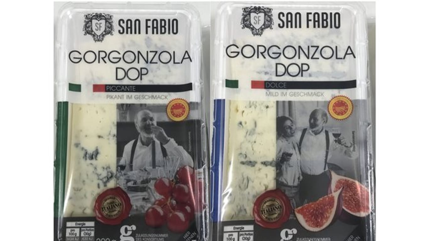 Hersteller ruft die Produkte San Fabio, Gorgonzola Dolce DOP, 200 g (EAN 23685390) und San Fabio, Gorgonzola Piccante DOP, 200 g (EAN 22138569) zurück.