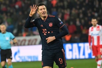 Vier Treffer steuerte Robert Lewandowski zum Bayern-Sieg in Belgrad bei.