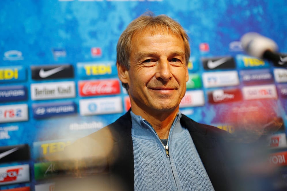 Jürgen Klinsmann: Hier bei seiner Vorstellung als neuer Hertha-Trainer.