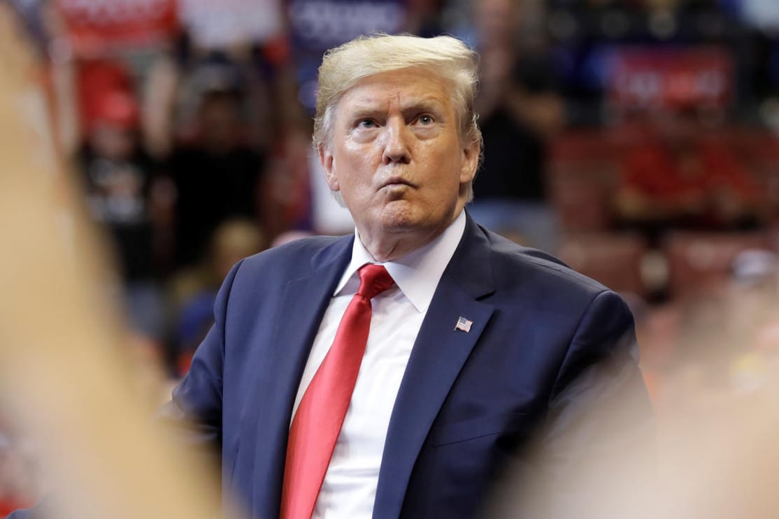 US-Präsident Trump bei einer Veranstaltung in Florida: Hat den Rotstift beim US-Beitrag zum Nato-Bündnis angesetzt.