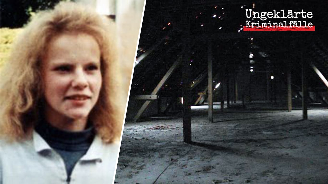 Heike Rimbach: 1995 wurde die 19-jährige ermordet auf diesem Dachboden gefunden. Das Foto rechts wurde Jahrzehnte später aufgenommen.