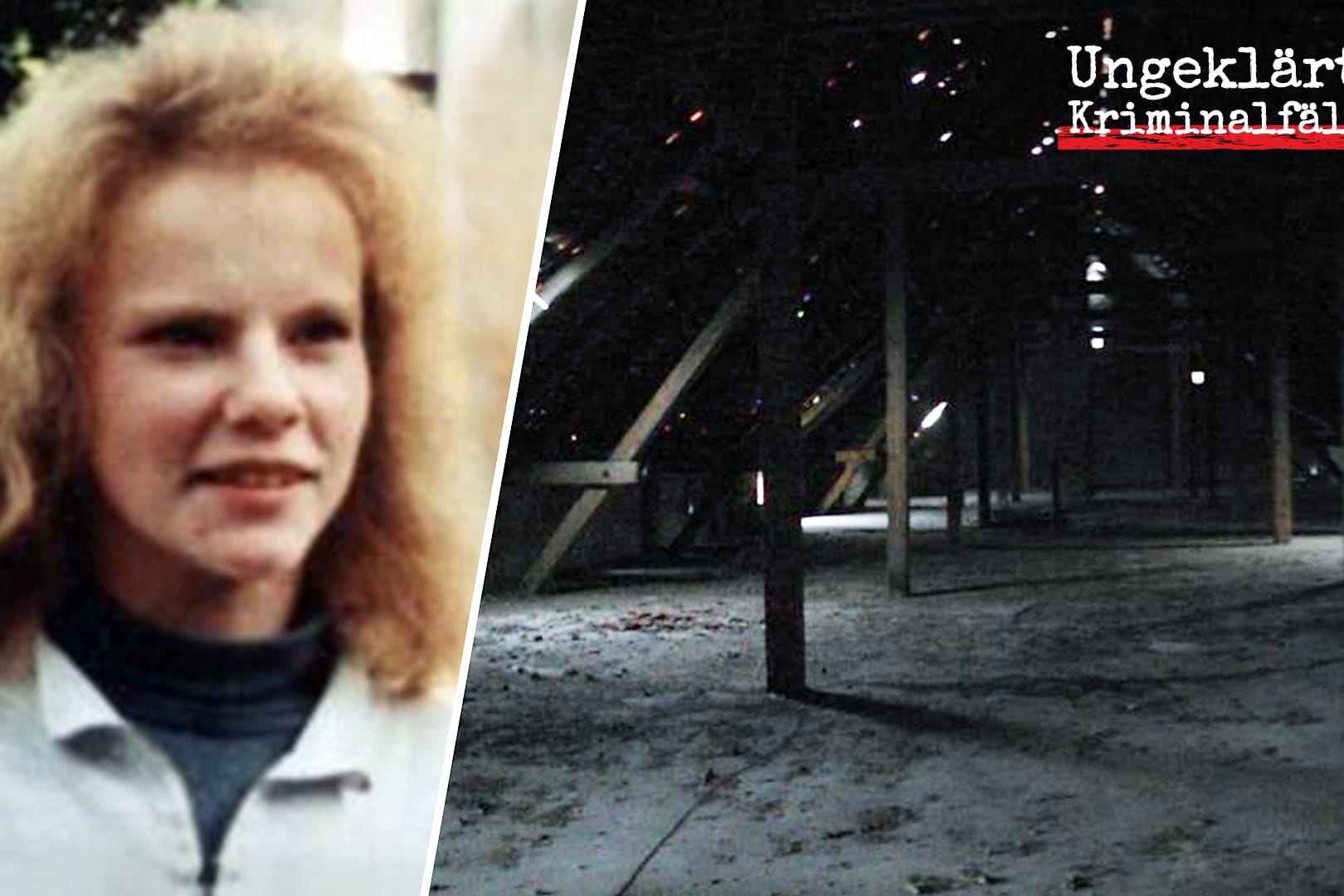 Heike Rimbach: 1995 wurde die 19-jährige ermordet auf diesem Dachboden gefunden. Das Foto rechts wurde Jahrzehnte später aufgenommen.