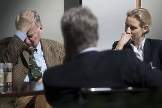 Die Bundessprecher Alexander Gauland (l.) und Jörg Meuthen mit Fraktionsvorsitzender Alice Weidel: Der AfD droht neuer Spendenärger.