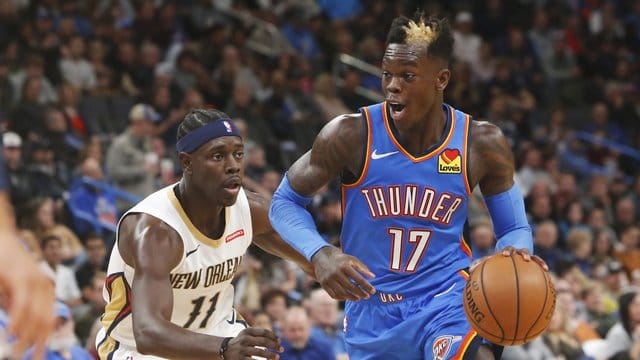 Dennis Schröder machte ein ganz starkes Spiel für die Oklahoma City Thunder. Dennis Schröder machte ein ganz starkes Spiel für die Oklahoma City Thunder.