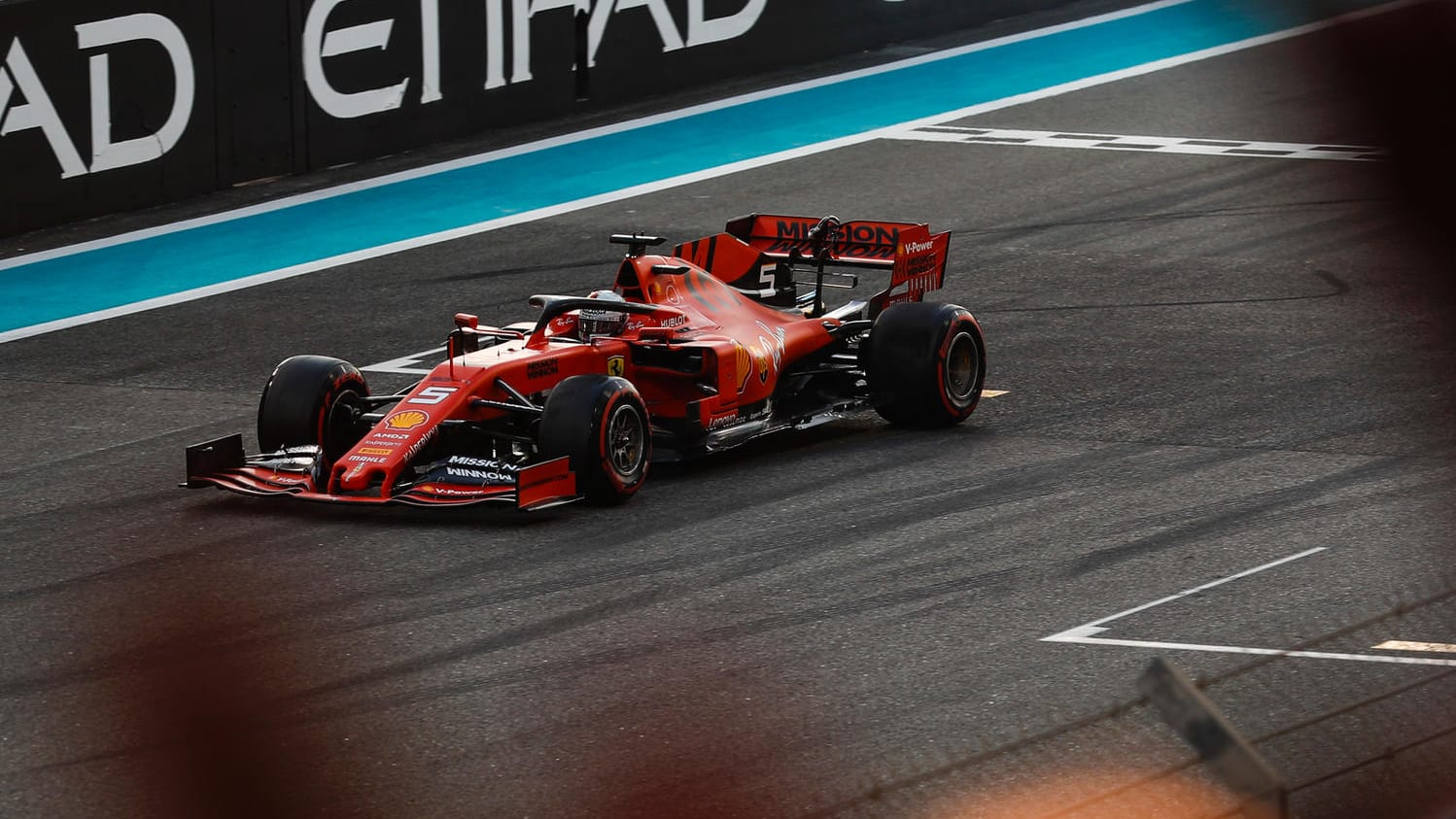 Der Moment nach dem Dreher: Ferrari-Pilot Sebastian Vettel.