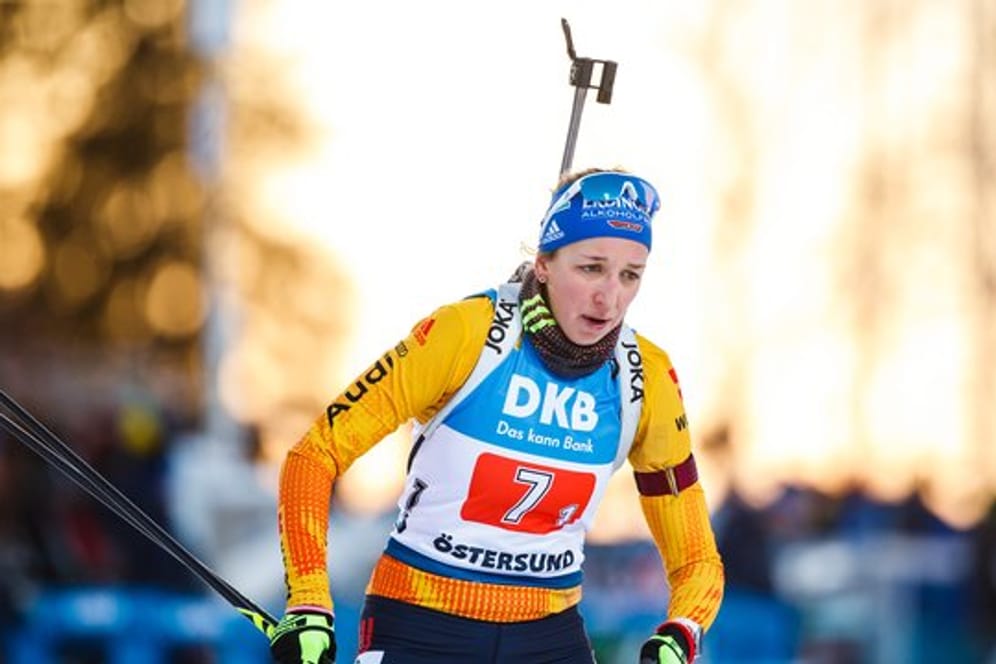 Franziska Preuß erreichte mit Platz vier im Sprint das beste Ergebnis der deutschen Biathletinnen.