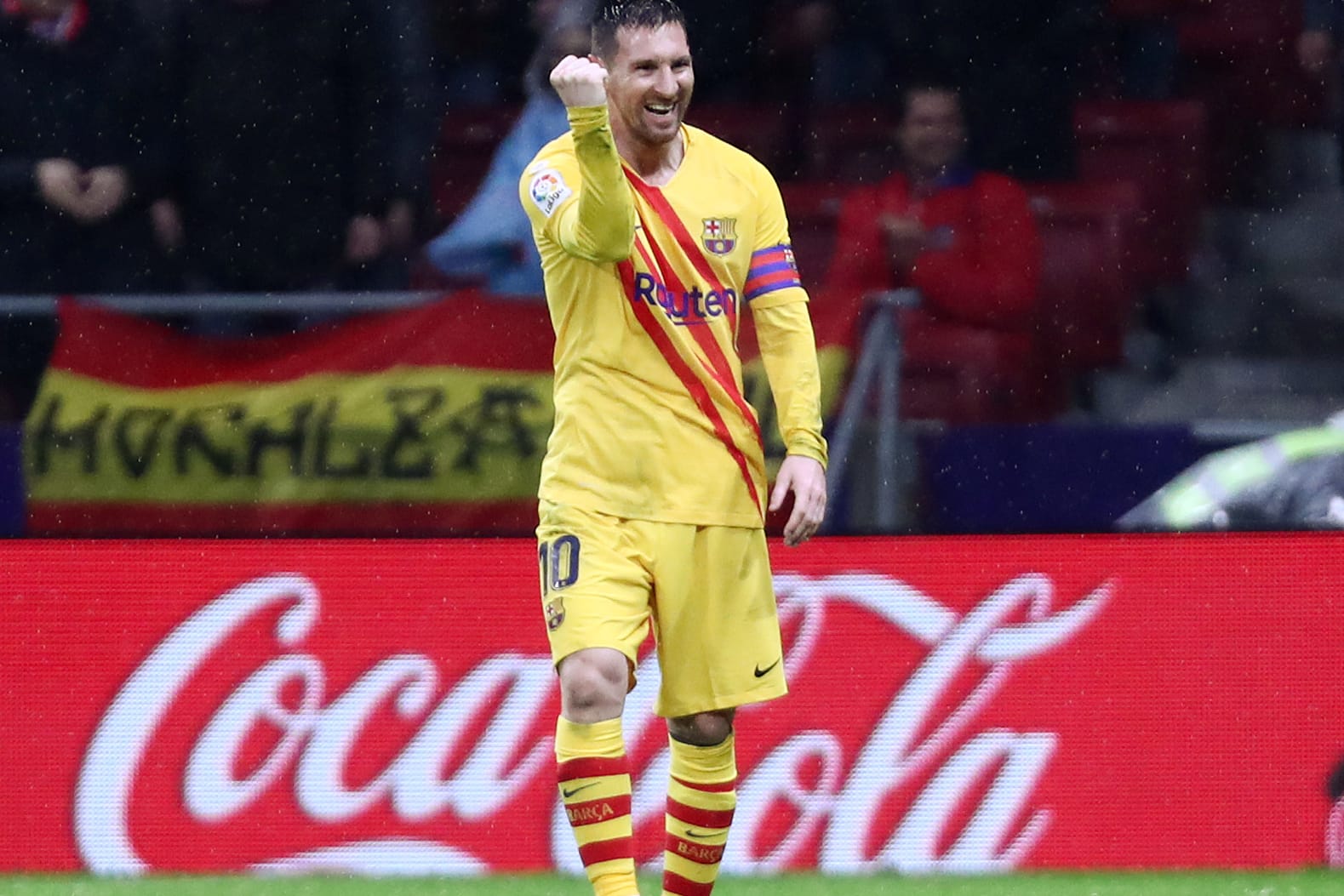 Geballte Faust: Lionel Messi erzielte gegen Atletico den entscheidenden Treffer.