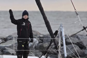 Greta Thunberg an Bord des Katamarans "La Vagabonde".