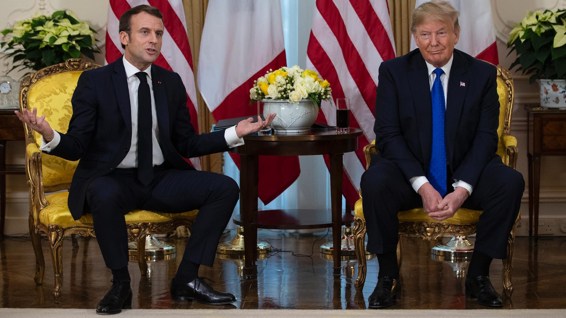 Emmanuel Macron (l) und Donald Trump (r): Die Staatsoberhäupter trafen sich auf dem Nato-Gipfel in Berlin. Emmanuel Macron (l) und Donald Trump (r): Die Staatsoberhäupter trafen sich auf dem Nato-Gipfel in Berlin.