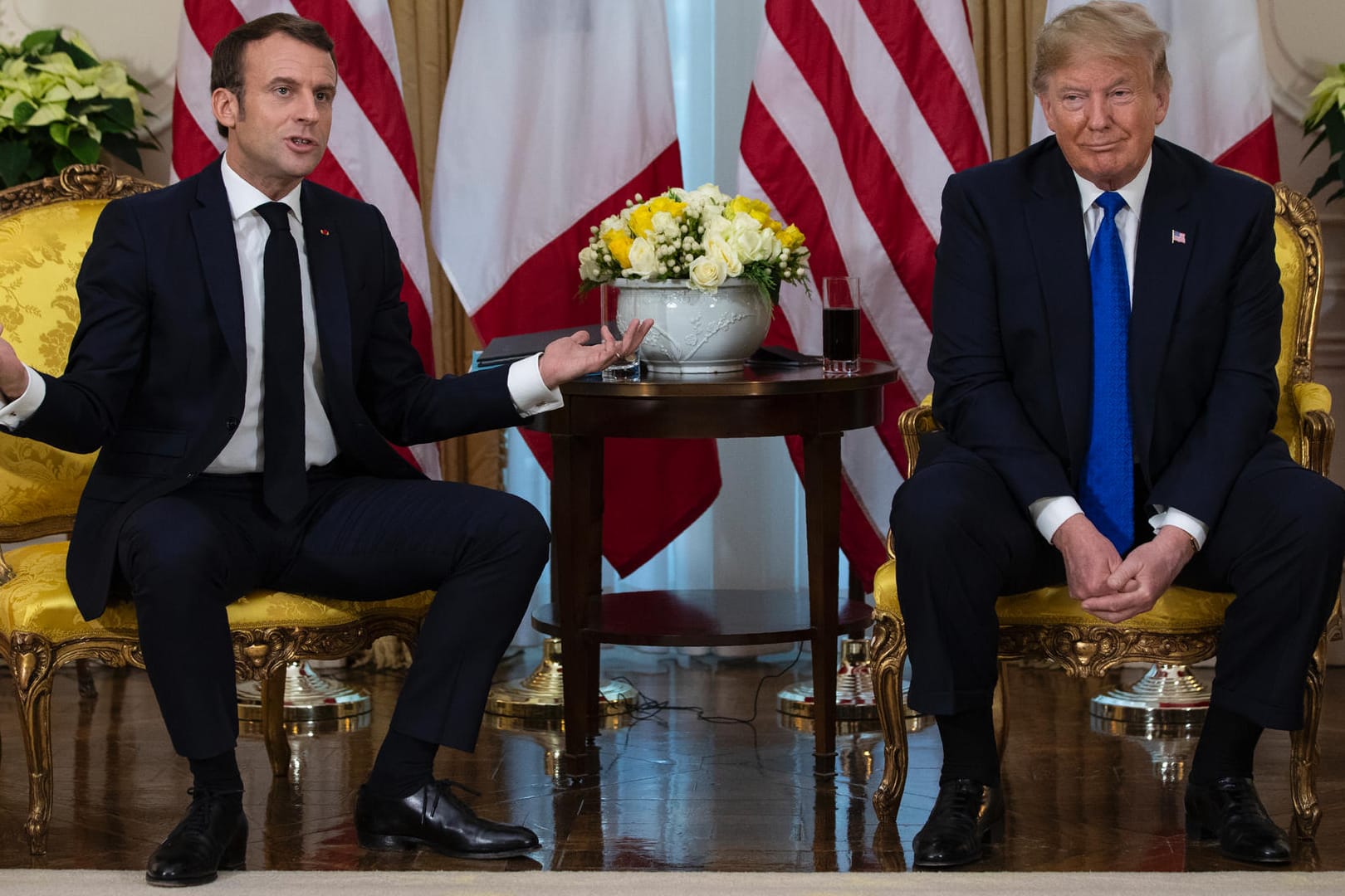 Emmanuel Macron (l) und Donald Trump (r): Die Staatsoberhäupter trafen sich auf dem Nato-Gipfel in Berlin.