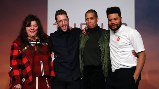 Tai Shani (l-r), Lawrence Abu Hamdan, Helen Cammock und Oscar Murillo haben den Turner-Preis 2019 gewonnen.