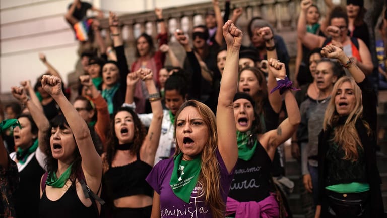 Demonstrantinnen in Rio de Janeiro.