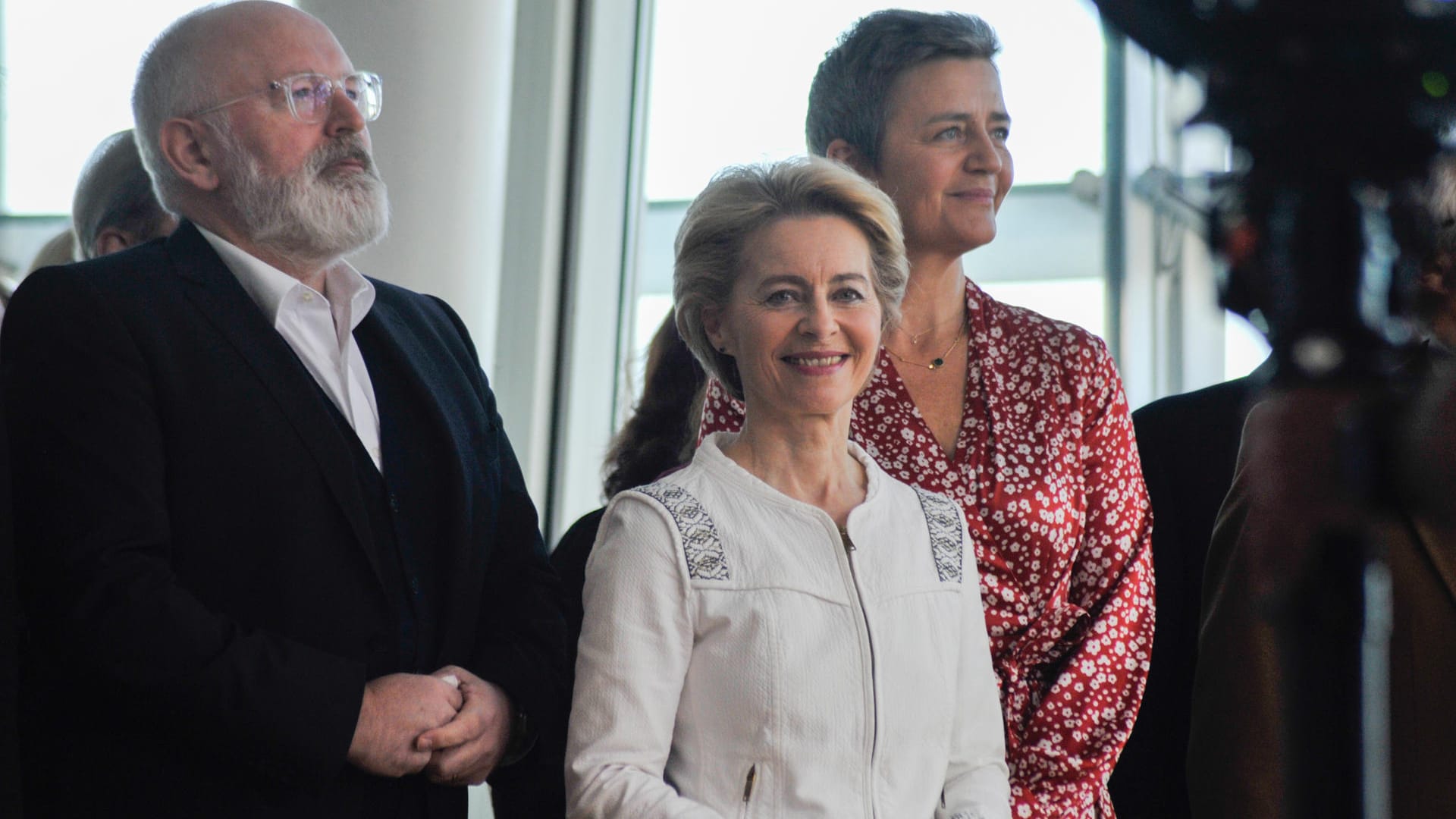 Frans Timmermans, Ursula von der Leyen und Margrethe Vestager.