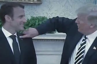 Screenshot aus dem Kampagnenvideo: Der Zusammenschnitt zeigt Szenen von Trump auf internationaler Bühne.