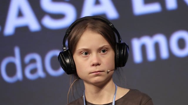 Greta Thunberg vor dem großen Klimamarsch im Zentrum der spanischen Hauptstadt Madrid. Greta Thunberg vor dem großen Klimamarsch im Zentrum der spanischen Hauptstadt Madrid.