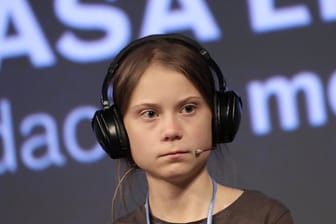 Greta Thunberg vor dem großen Klimamarsch im Zentrum der spanischen Hauptstadt Madrid.