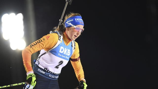Zeigte gute Ansätze beim Biathlon-Weltcup in Östersund: Franziska Preuß. Zeigte gute Ansätze beim Biathlon-Weltcup in Östersund: Franziska Preuß.