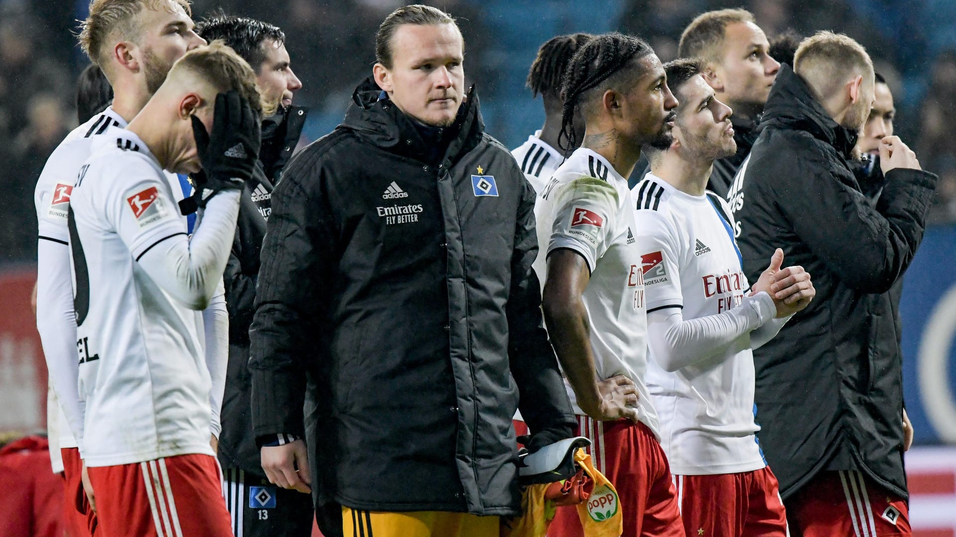 Unterlagen dem Tabellenvierten Heidenheim: Das HSV-Team.