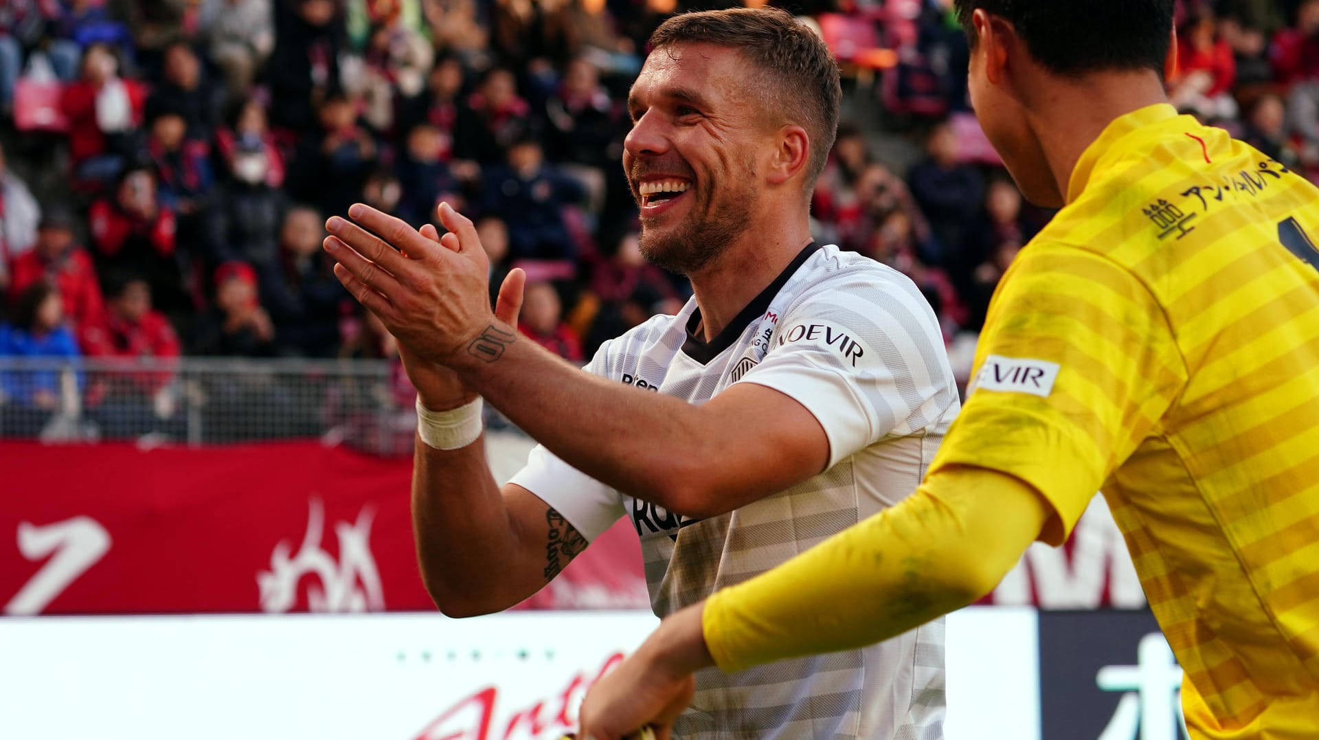 Ende nach drei Spielzeiten: Lukas Podolski verabschiedet sich aus Japan.