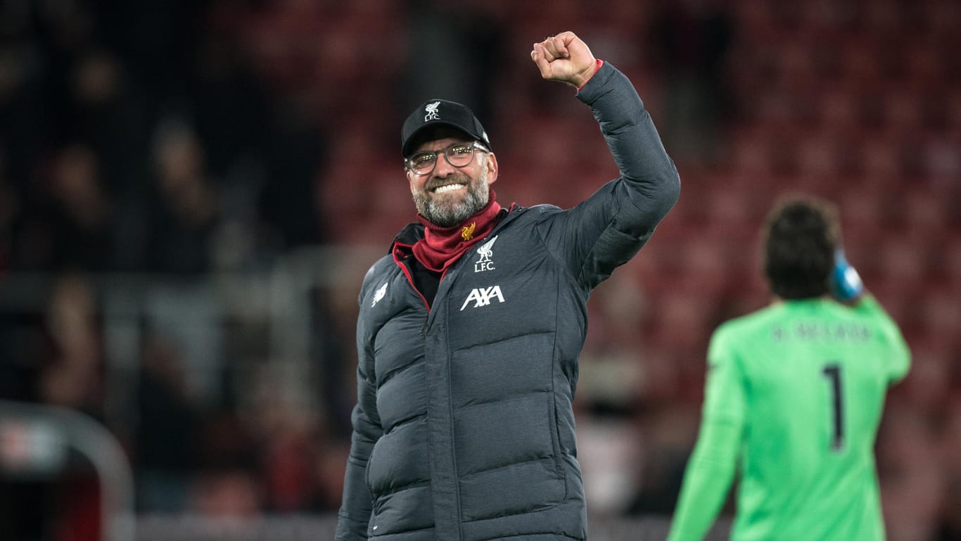 Bejubelte mit seinem Team nach dem Spiel den Sieg: Liverpool-Trainer Jürgen Klopp.