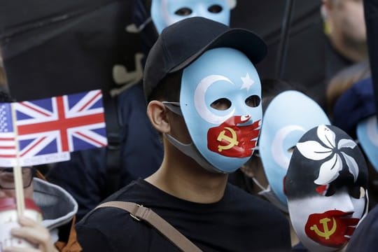 Pro-demokratische Demonstranten während eines Protestmarsches in Hongkong.