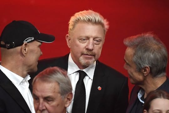 Boris Becker (M), Axel Schulz (l), Jörg Wontorra (2.