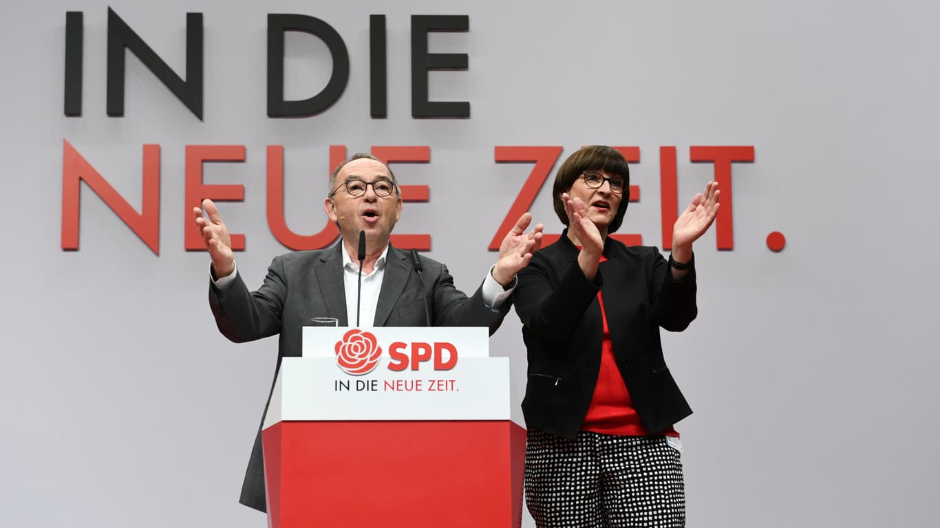 Saskia Esken und Norbert Walter-Borjans: Die Union will sich schnell mit dem neuen Führungsduo der SPD treffen.