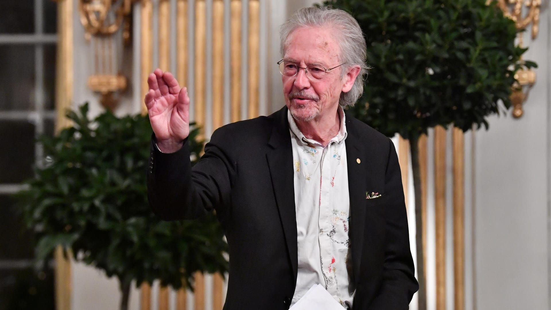 Peter Handke vor der großen Ehrung in Stockholm.