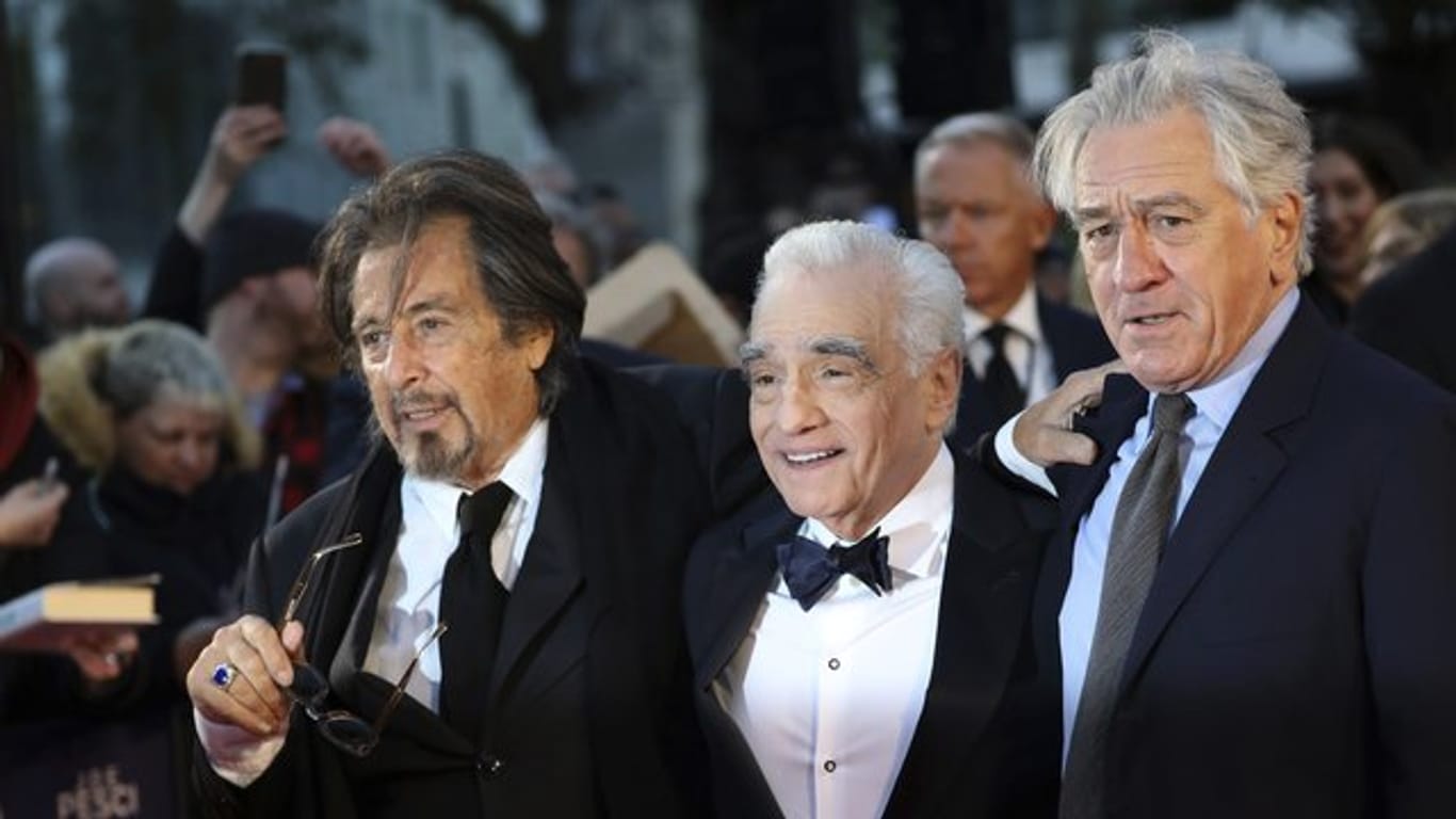 Al Pacino (l-r), Martin Scorsese und Robert De Niro bei der Premiere von "The Irishman" in London.