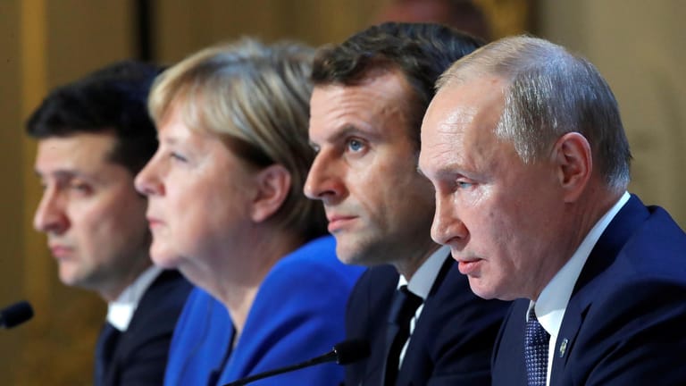 Der russische Präsident Wladimir Putin und sein ukrainischer Amtskollege Volodymyr Selenskiy treffen sich in Frankreich das erste Mal persönlich.