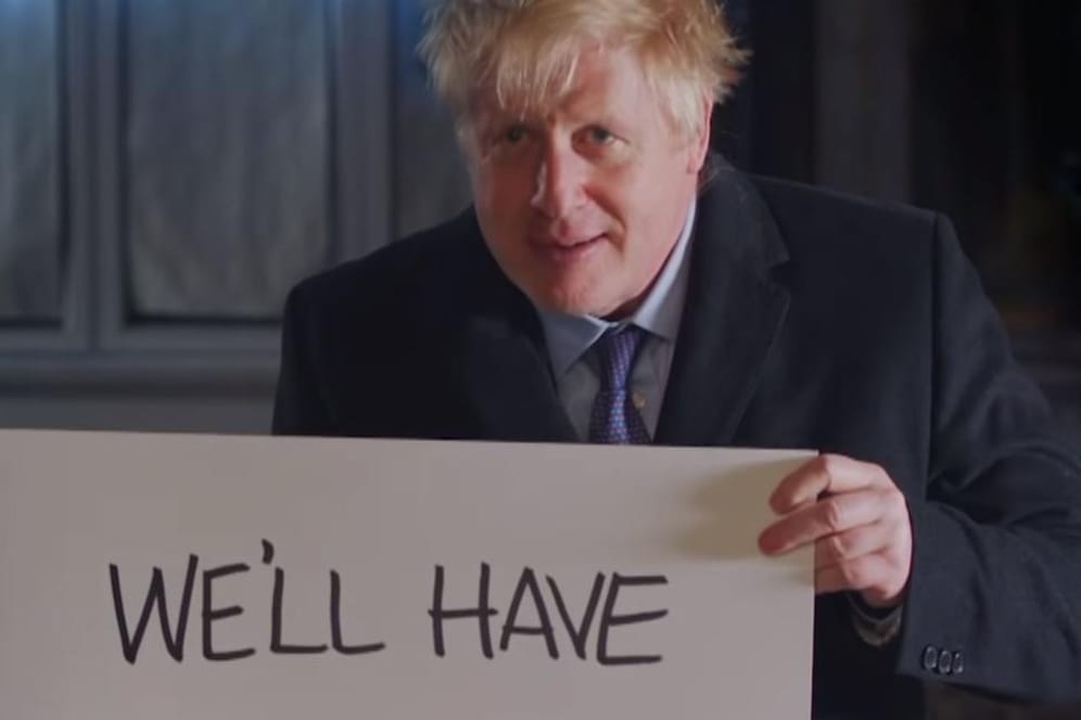 Werbespot mit Boris Johnson: In diesem Video überbringt der britische Politiker seinen Wählern und Wählerinnen eine Botschaft.
