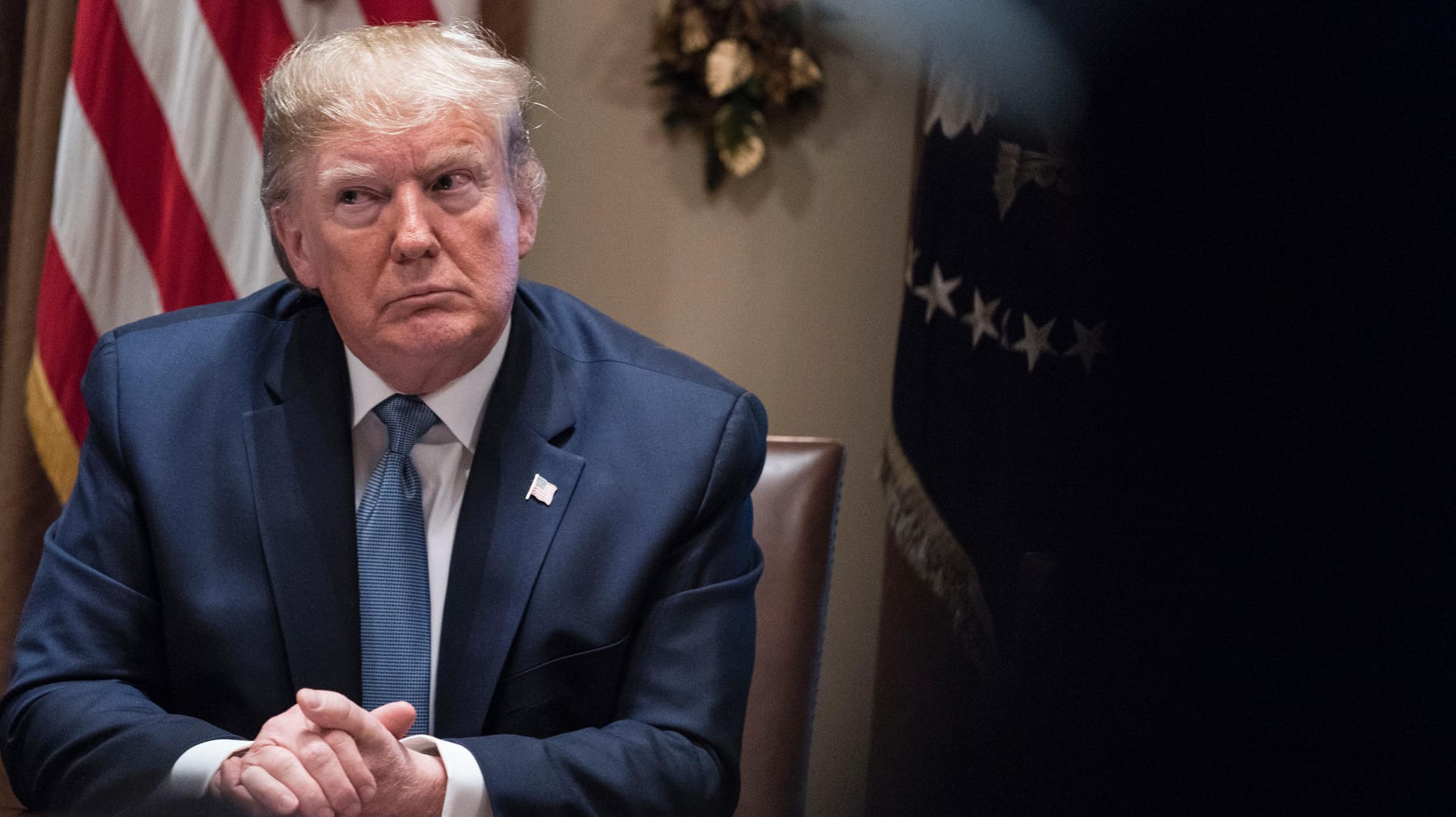 United States President Donald J. Trump participates in a round table meeting on education in the Cabinet Room of the W