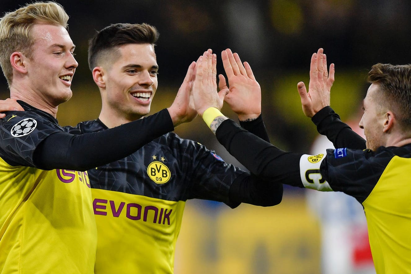 Julian Brandt (li.) erzielte das zwischenzeitliche 2:1 für Dortmund.