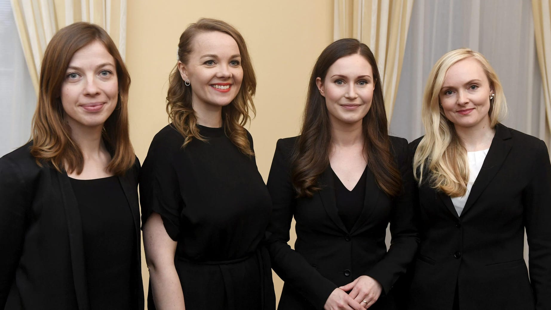 Bildungsministerin Li Andersson, Finanzministerin Katri Kulmuni, Ministerpräsidentin Sanna Marin und Innenministerin Maria Ohisalo.