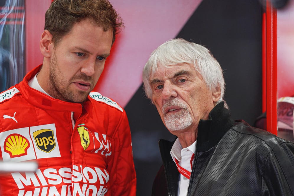 Bernie Ecclestone (r.): Aufgrund seiner Leistungen in dieser Saison kritisiert der ehemalige Formel-1-Chef Sebastian Vettel.
