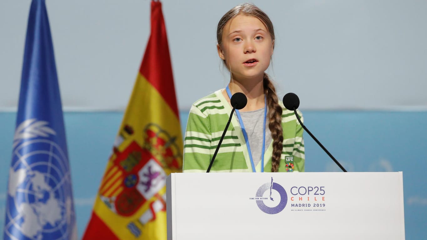 Greta Thunberg auf der Klimakonferenz: Sie hat die Staatenlenker erneut zum Handeln aufgefordert.