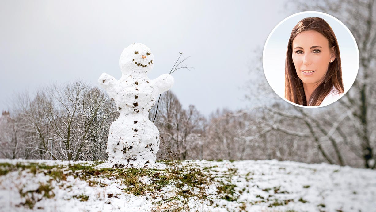 Ein Schneemann auf einer Wiese: Weiße Weihnacht ist gar nicht so wahrscheinlich.